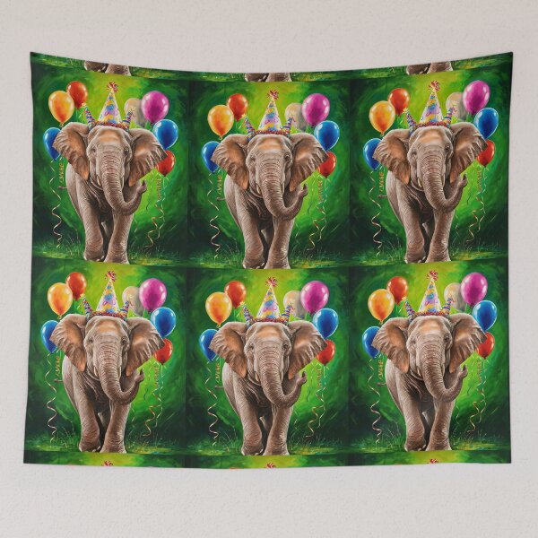 Item preview, Birthday Elephant. Birthday celebration, Cute Elephant, party animal, colorful elephant, elephant drawing designed and sold by ElephantVibes.