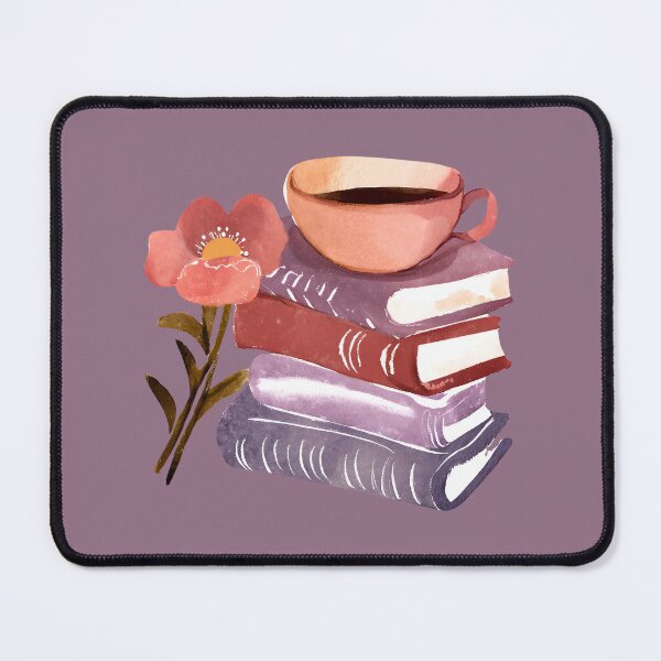 Item preview, Books and Coffee Cup and Flowers  designed and sold by FarmOfCuties.