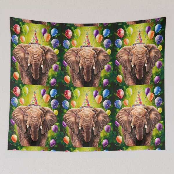Item preview, Birthday Elephant. Birthday celebration, Cute Elephant, party animal, colorful elephant, elephant drawing designed and sold by ElephantVibes.
