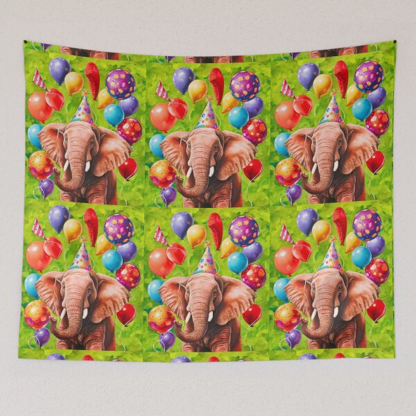 Item preview, Birthday Elephant. Birthday celebration, Cute Elephant, party animal, colorful elephant, elephant drawing designed and sold by ElephantVibes.