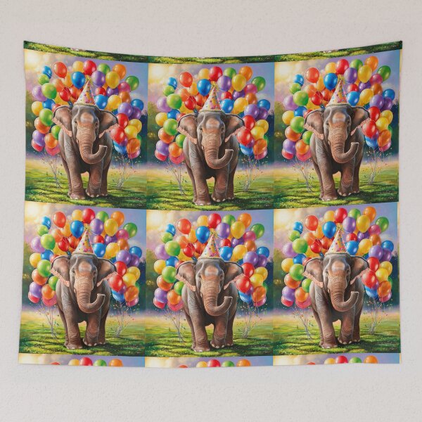 Item preview, Birthday Elephant. Birthday celebration, Cute Elephant, party animal, colorful elephant, elephant drawing designed and sold by ElephantVibes.
