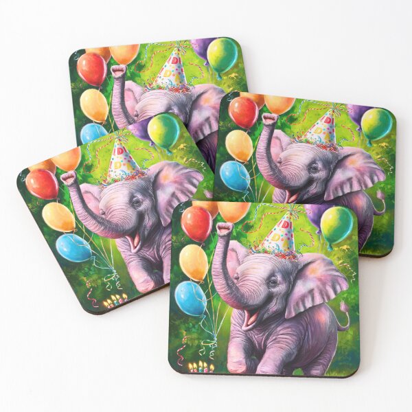 Item preview, Birthday Elephant. Birthday celebration, Cute Elephant, party animal, colorful elephant, elephant drawing designed and sold by ElephantVibes.