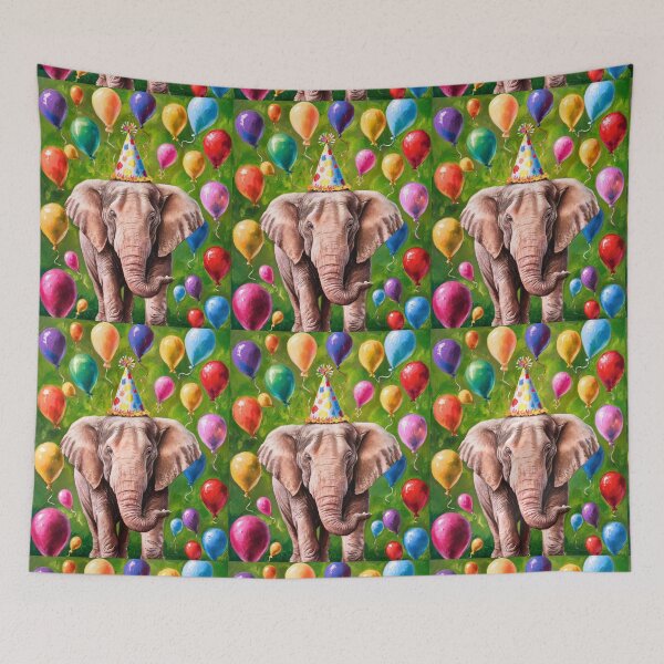 Item preview, Birthday Elephant. Birthday celebration, Cute Elephant, party animal, colorful elephant, elephant drawing designed and sold by ElephantVibes.