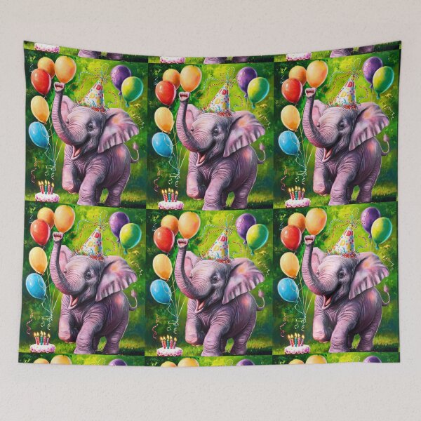 Item preview, Birthday Elephant. Birthday celebration, Cute Elephant, party animal, colorful elephant, elephant drawing designed and sold by ElephantVibes.