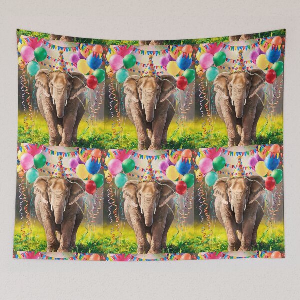 Item preview, Birthday Elephant. Birthday celebration, Cute Elephant, party animal, colorful elephant, elephant drawing designed and sold by ElephantVibes.