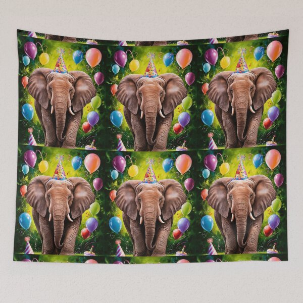 Item preview, Birthday Elephant. Birthday celebration, Cute Elephant, party animal, colorful elephant, elephant drawing designed and sold by ElephantVibes.