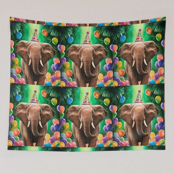 Item preview, Birthday Elephant. Birthday celebration, Cute Elephant, party animal, colorful elephant, elephant drawing designed and sold by ElephantVibes.