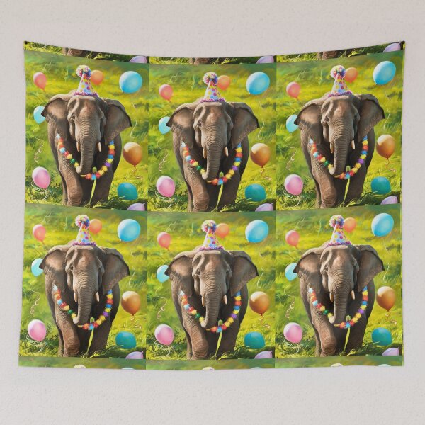Item preview, Birthday Elephant. Birthday celebration, Cute Elephant, party animal, colorful elephant, elephant drawing designed and sold by ElephantVibes.