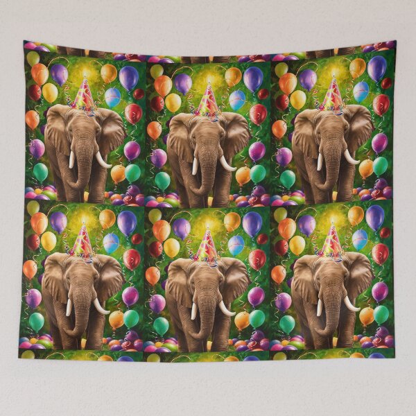 Item preview, Birthday Elephant. Birthday celebration, Cute Elephant, party animal, colorful elephant, elephant drawing designed and sold by ElephantVibes.