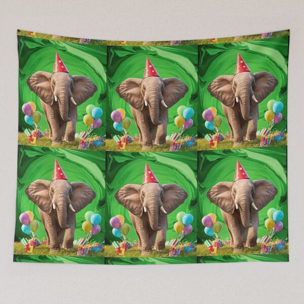 Item preview, Birthday Elephant. Birthday celebration, Cute Elephant, party animal, colorful elephant, elephant drawing designed and sold by ElephantVibes.