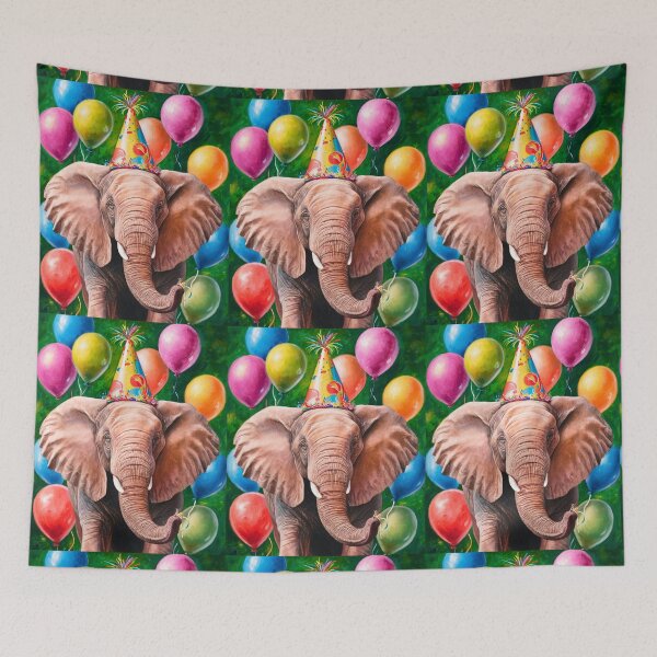 Item preview, Birthday Elephant. Birthday celebration, Cute Elephant, party animal, colorful elephant, elephant drawing designed and sold by ElephantVibes.