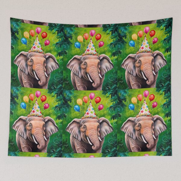 Item preview, Birthday Elephant. Birthday celebration, Cute Elephant, party animal, colorful elephant, elephant drawing designed and sold by ElephantVibes.