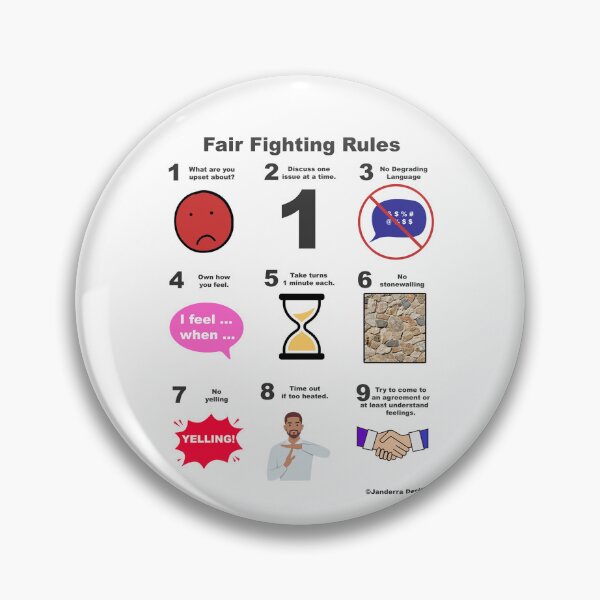 Item preview, Fair Fighting Rules Relationship Support Mental Health designed and sold by JanderraDesigns.