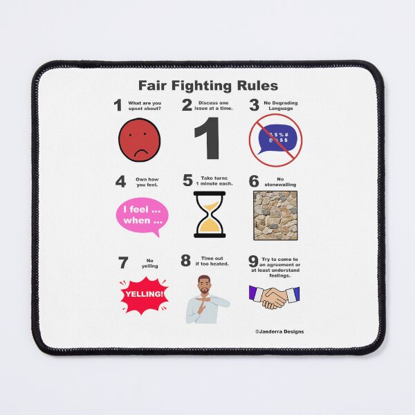 Item preview, Fair Fighting Rules Relationship Support Mental Health designed and sold by JanderraDesigns.