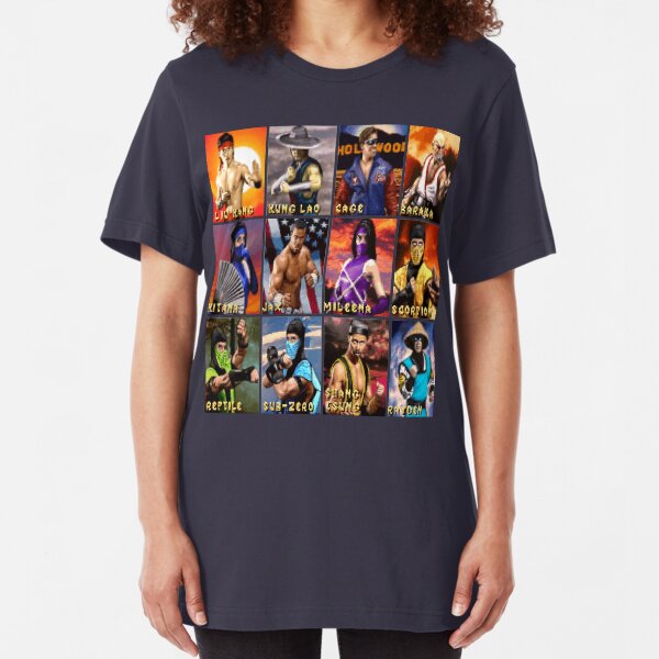Mortal Kombat 2 SNES Character Portraits Slim Fit T-Shirt
