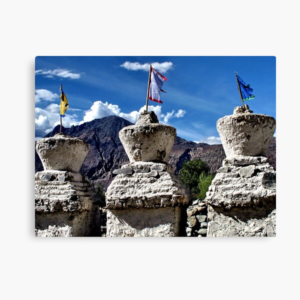 ancient stupas. ladakh, india Canvas Print