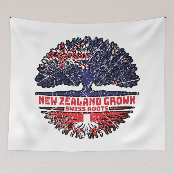 Item preview, Switzerland Swiss New Zealander New Zealand Tree Roots Flag designed and sold by FlagX.
