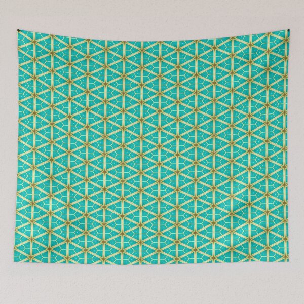 Item preview, Gold and emerald cool summer vibes geometric pattern designed and sold by pfc-art.