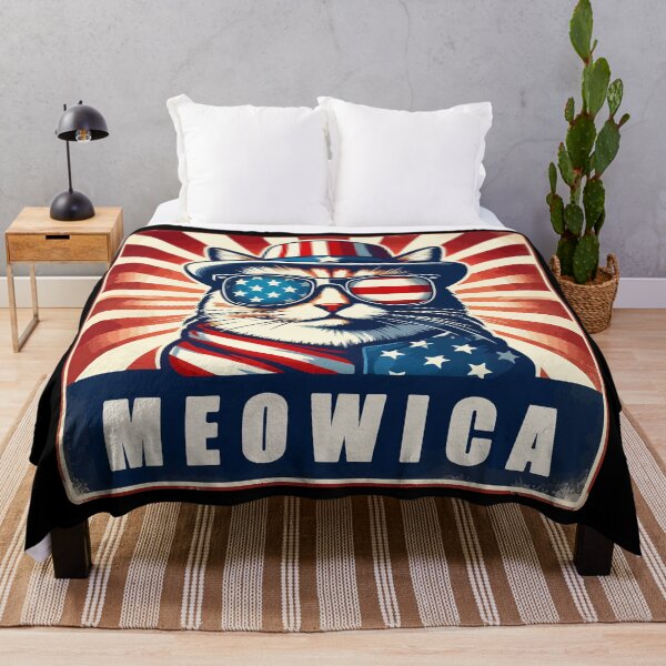 Item preview, Meowica 4th of July Funny Cat American Flag designed and sold by TomFrontierArt.