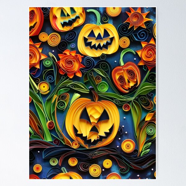 Item preview, Halloween Paper Quilling Pattern designed and sold by PrintsByFrank.