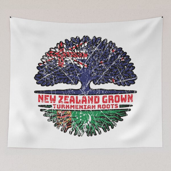 Item preview, Turkmenistan Turkmenian New Zealander New Zealand Tree Roots Flag designed and sold by FlagX.