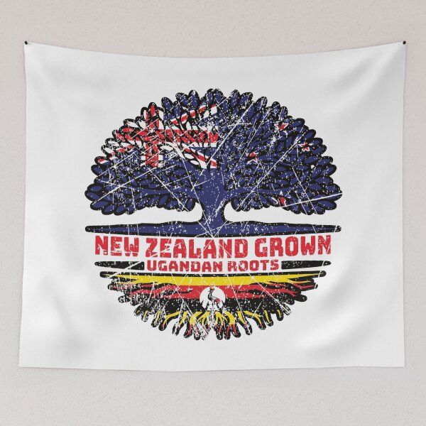 Item preview, Uganda Ugandan New Zealander New Zealand Tree Roots Flag designed and sold by FlagX.