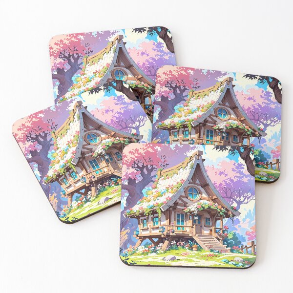 Item preview, Cute Floral Cabin In The Forest /AI Art/ #64 designed and sold by AI-Floral-Art.