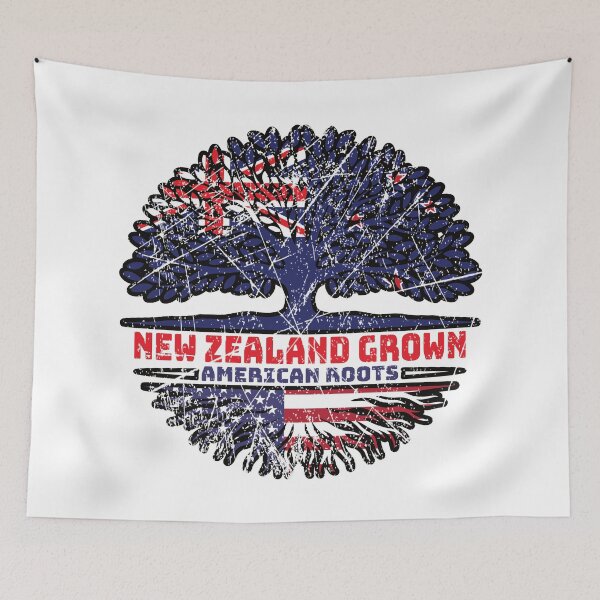 Item preview, US American USA United States New Zealander New Zealand Tree Roots Flag designed and sold by FlagX.