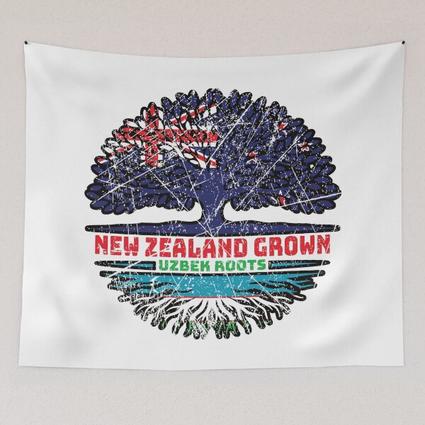 Item preview, Uzbekistan Uzbek Uzbeg Usbeg New Zealander New Zealand Tree Roots Flag designed and sold by FlagX.