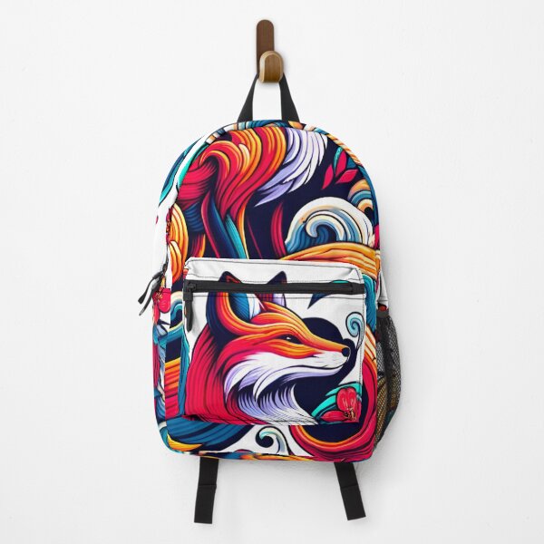 Item preview, a stylized fox in vibrant, swirling patterns. designed and sold by SBEE-jirapha.