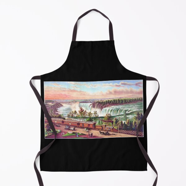 Item preview, Railway Scene Canada, Trains at Niagra Falls 19th Century designed and sold by RocketshipRetro.