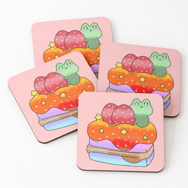 Item preview, Colorful Adorable cute Kawaii frog cupcake designed and sold by Quacktails.