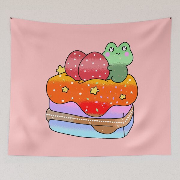 Item preview, Colorful Adorable cute Kawaii frog cupcake designed and sold by Quacktails.