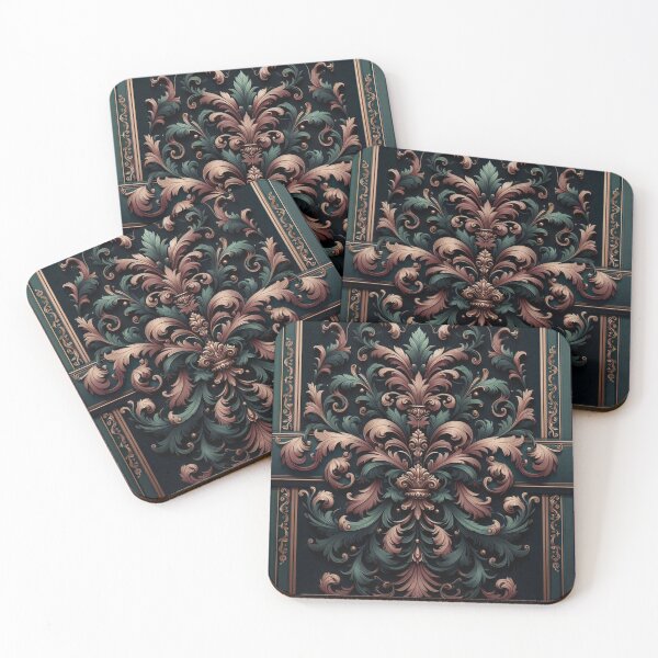 Item preview, Dark Teal & Matte Mauve Rococo designed and sold by DesignsByPrnces.