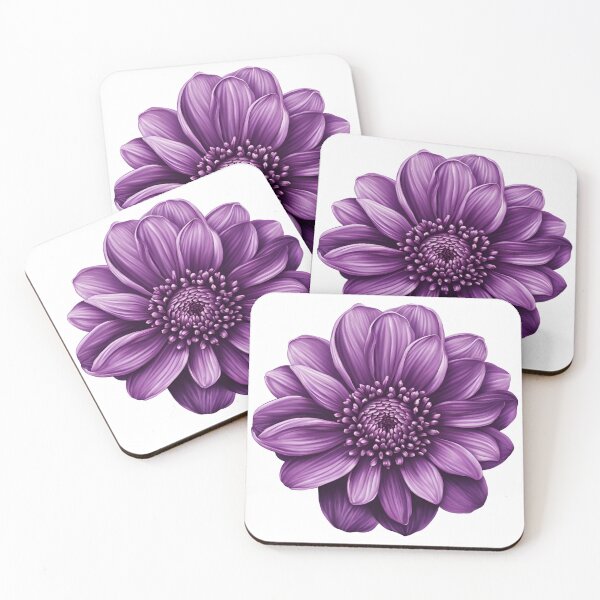 Item preview, Close-up realistic illustration of purple flower designed and sold by Creastore.