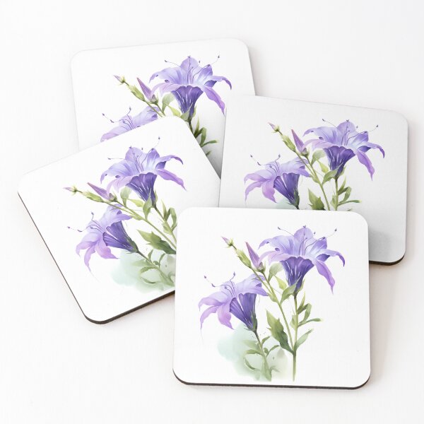 Item preview, Bellflowers watercolor designed and sold by DerSenat.