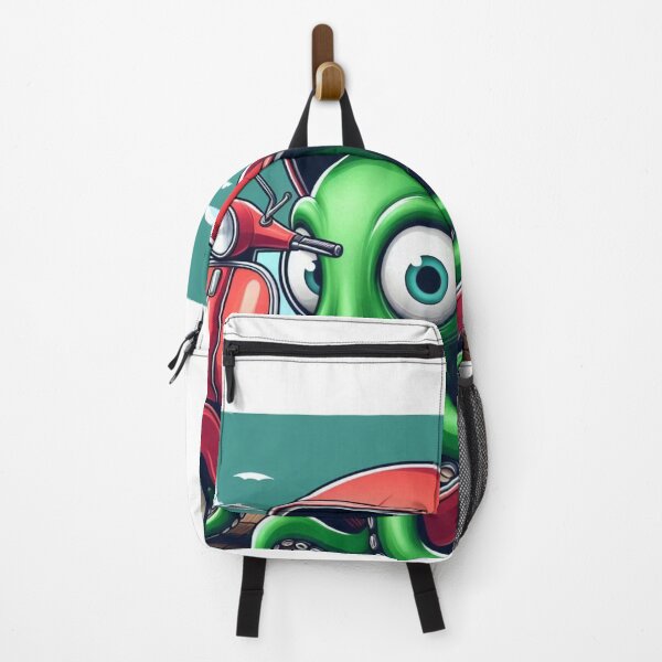Item preview, Green octopus with red Vespa designed and sold by elenndd.