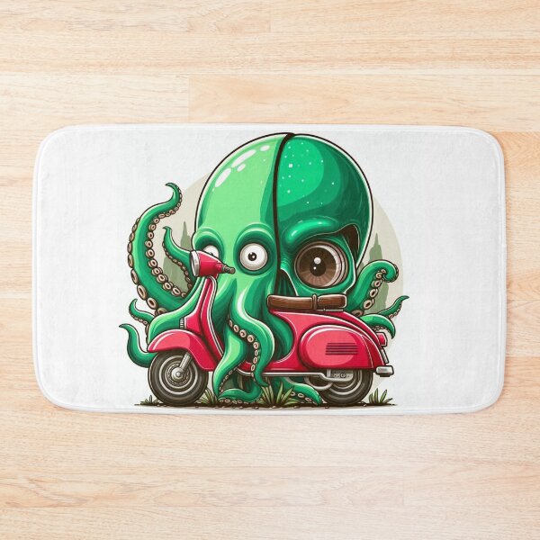 Item preview, Green octopuses on the Vespa designed and sold by elenndd.
