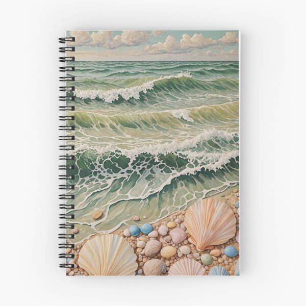 Item preview, Coastal Serenity: Ocean Waves and Seashells in Pastel designed and sold by Lizetteh.