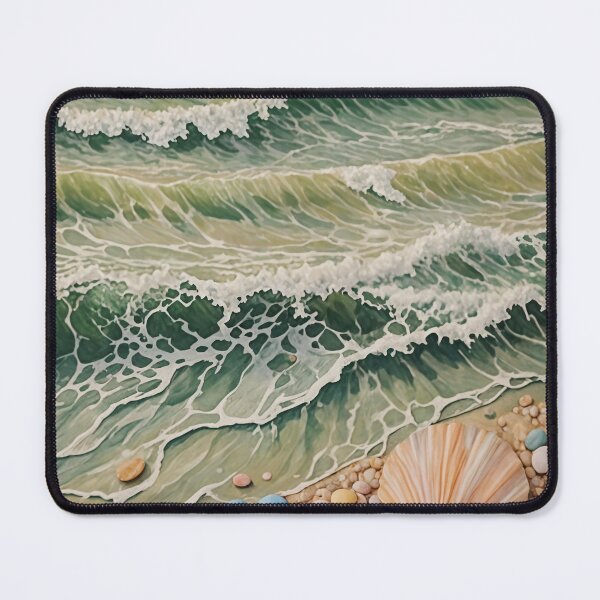 Item preview, Coastal Serenity: Ocean Waves and Seashells in Pastel designed and sold by Lizetteh.
