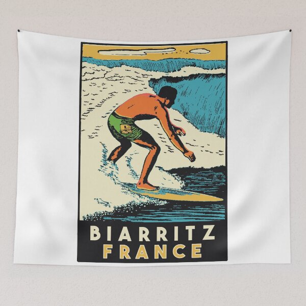 Item preview, Vintage Style Biarritz Surf Decal designed and sold by Decal Mania.
