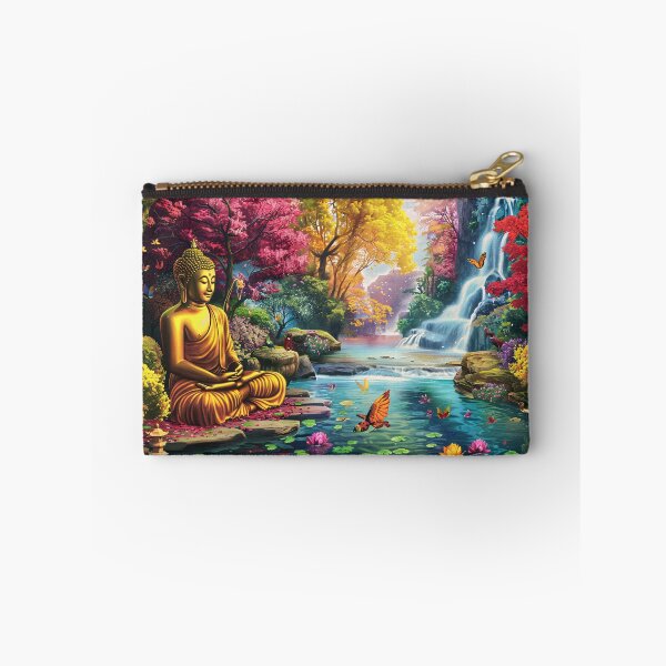 Item preview, Mediterende Boeddha bij waterval designed and sold by DeMuurdecoratie.