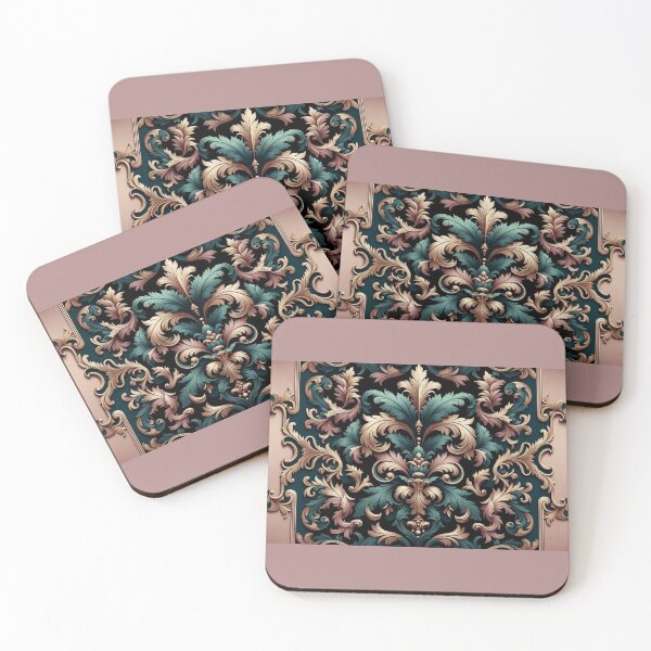 Item preview, Dark Teal & Matte Mauve Rococo designed and sold by DesignsByPrnces.