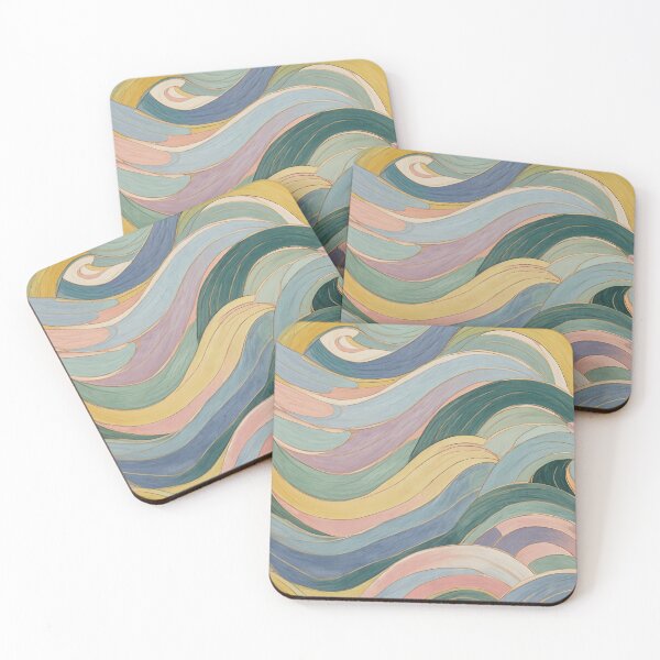 Item preview, Tranquil Tides: Abstract Waves in Pastel designed and sold by Lizetteh.