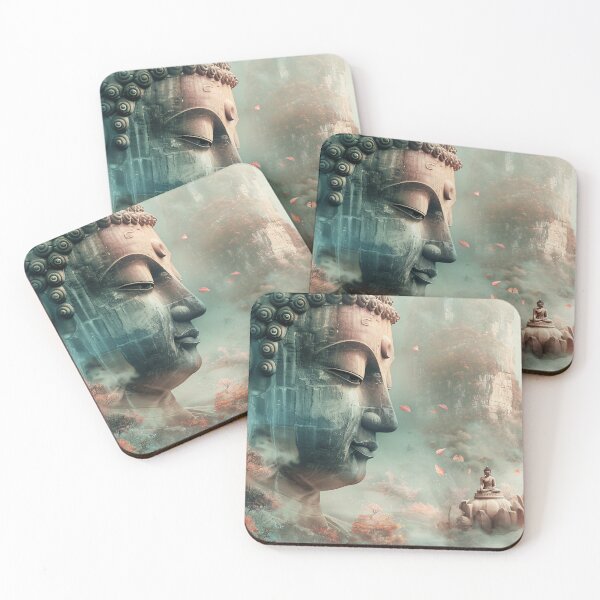 Item preview, Mystieke Boeddha in Berglandschap designed and sold by DeMuurdecoratie.