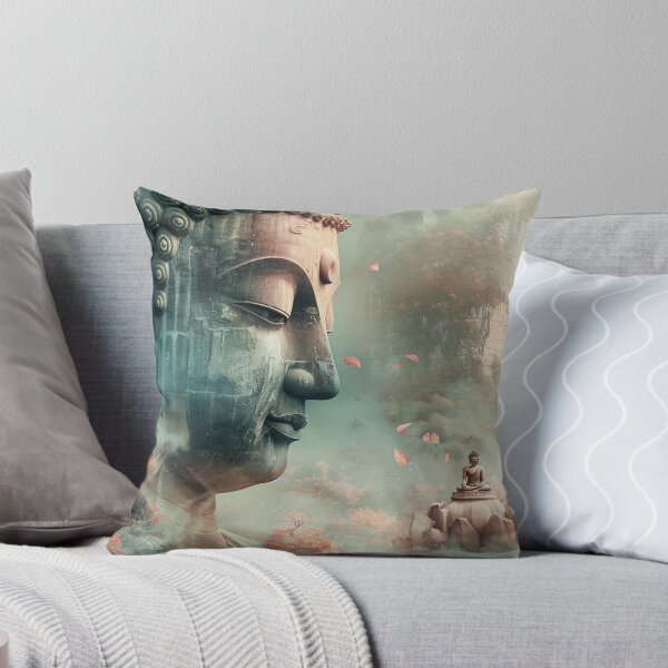 Item preview, Mystieke Boeddha in Berglandschap designed and sold by DeMuurdecoratie.