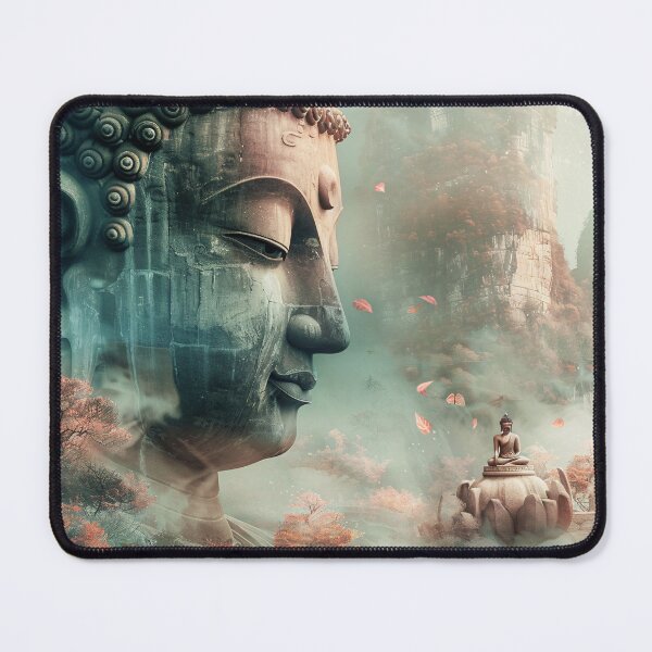 Item preview, Mystieke Boeddha in Berglandschap designed and sold by DeMuurdecoratie.