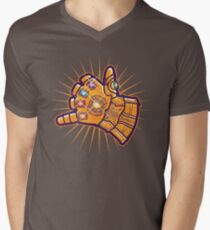Shaka-Handschuh T-Shirt mit V-Ausschnitt