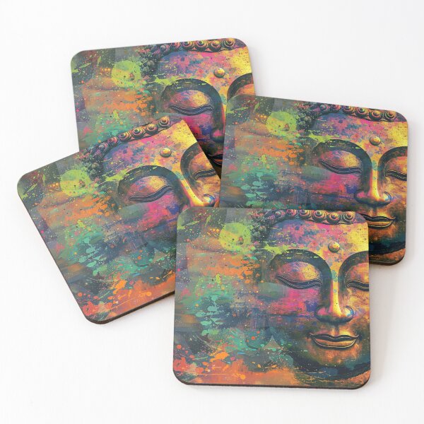 Item preview, Kleurrijke Boeddha Abstract designed and sold by DeMuurdecoratie.