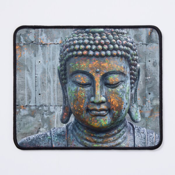 Item preview, Boeddha tegen Betonnen Muur designed and sold by DeMuurdecoratie.